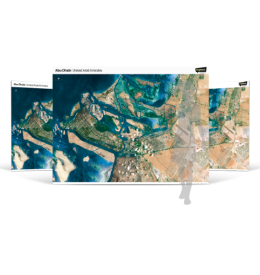 Abu Dhabi Satellite Image Wall Map