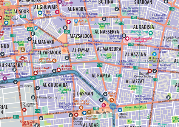 Sharjah & Ajman Map