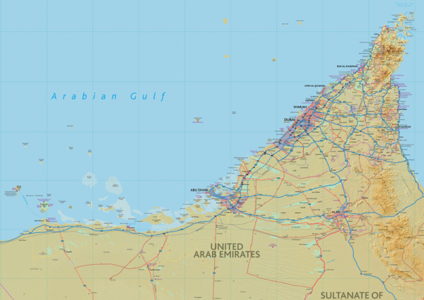 UAE Map Soft Cover