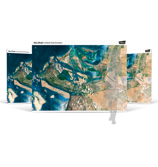 Abu Dhabi Satellite Image Wall Map