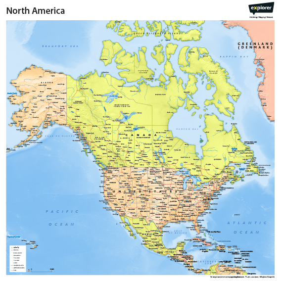 North America Wall Map 
