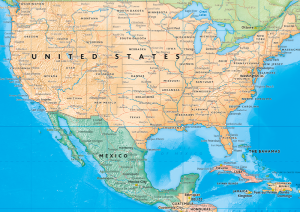 World Map (English) Folded