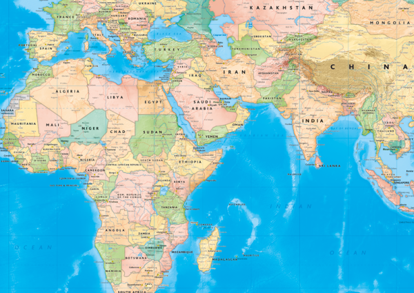 World Map (English) Folded