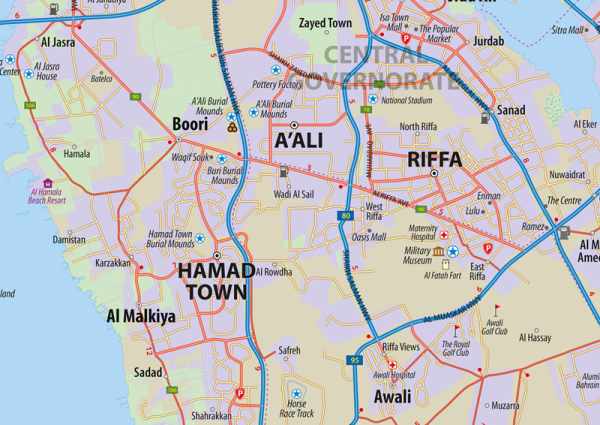 Bahrain Wall Map