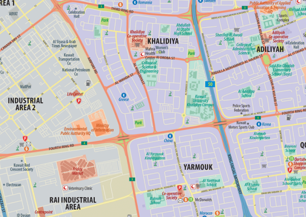 Kuwait Wall Map
