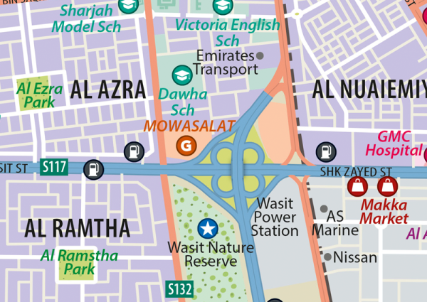 Sharjah Wall Map