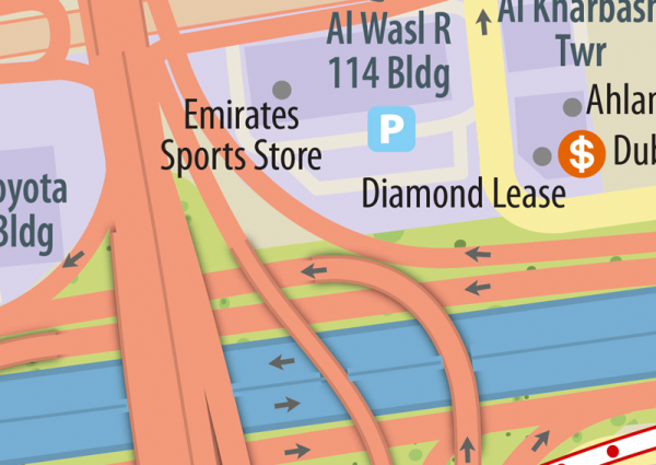 Downtown Dubai Wall Map