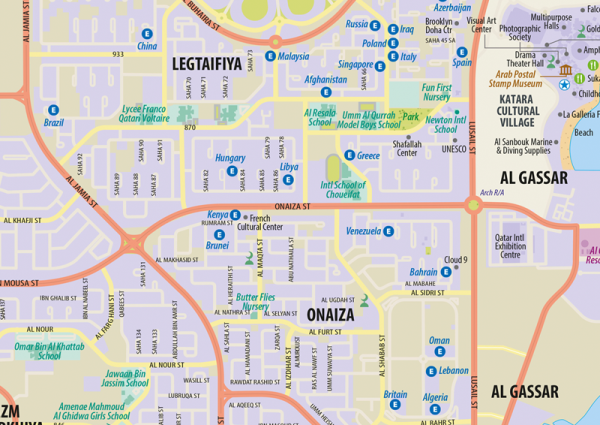 Doha Wall Map