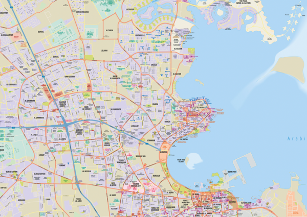 Doha Wall Map