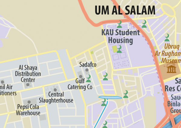 Jeddah Wall Map