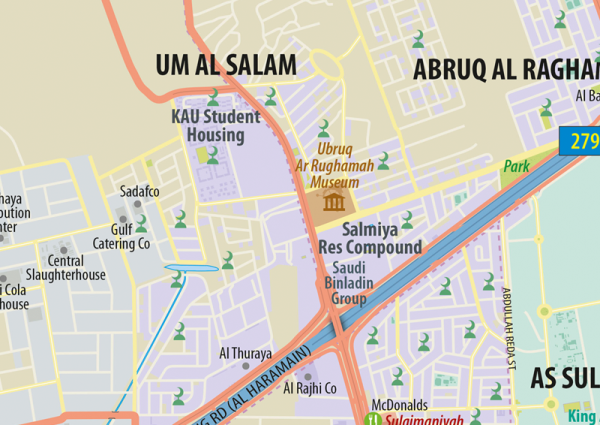 Jeddah Wall Map