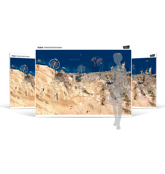 Dubai Satellite Image Wall Map